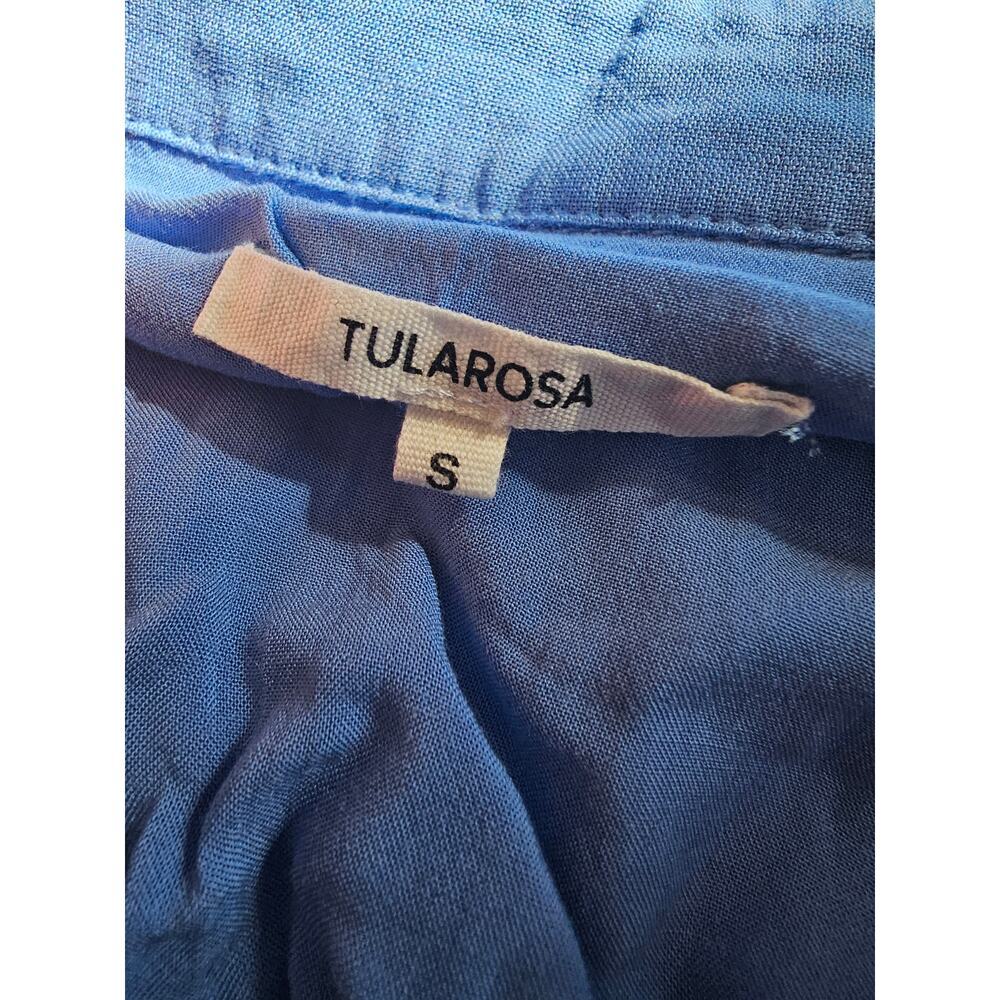 Tularosa Women's One Piece Romper Short Sleeve Elastic Wait Blue Size Small - Picture 3 of 5